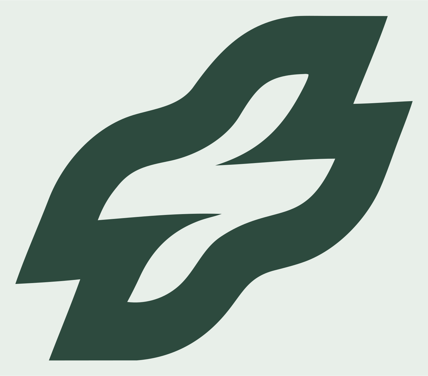 Monoline Ribbon Cross Logo #e8efe9/#2d4a3e