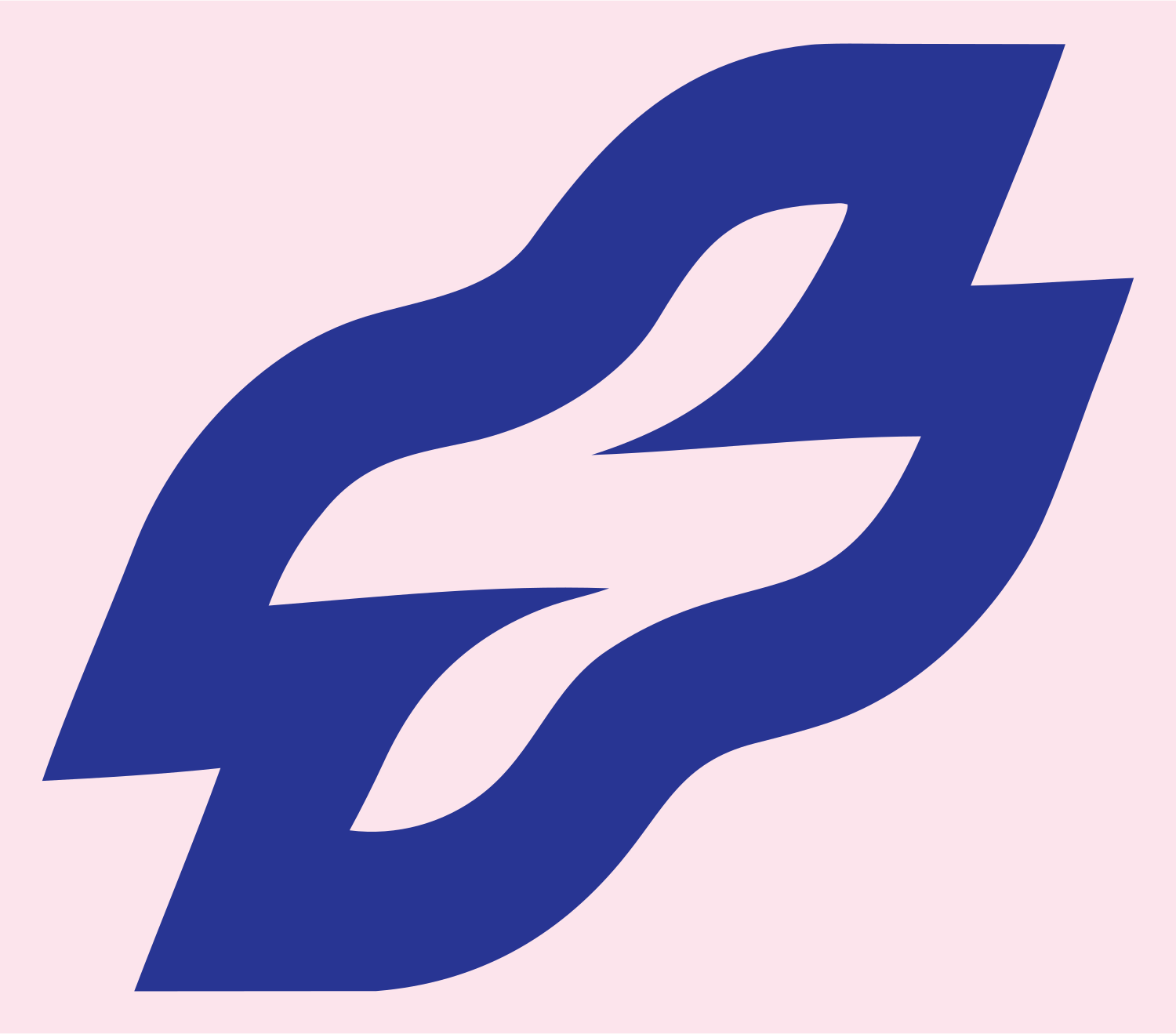 Monoline Ribbon Cross Logo #fce4ec/#283593