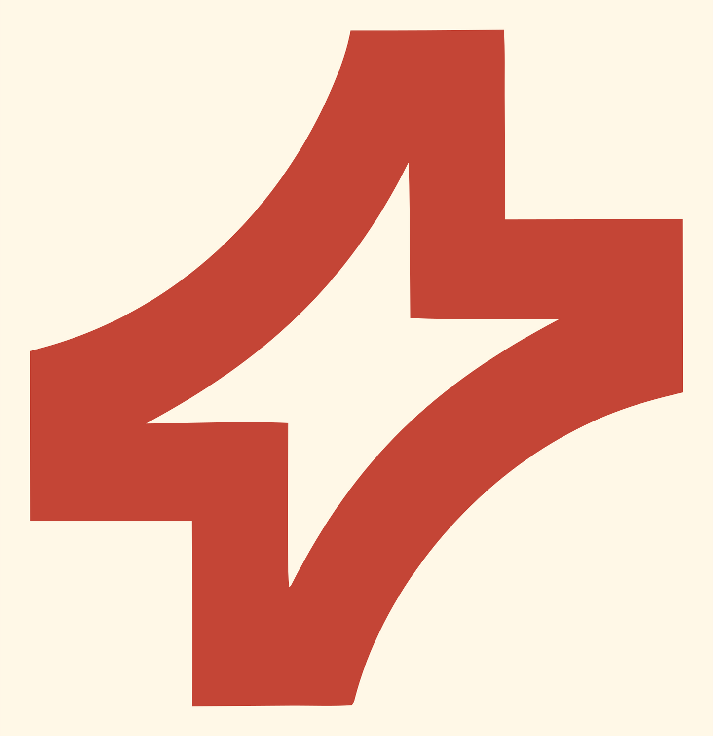 Lightning Bolt Cross Mark #fff8e7/#c44536