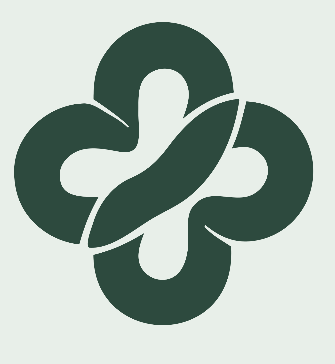 Monoline Knotted Cross Badge #e8efe9/#2d4a3e