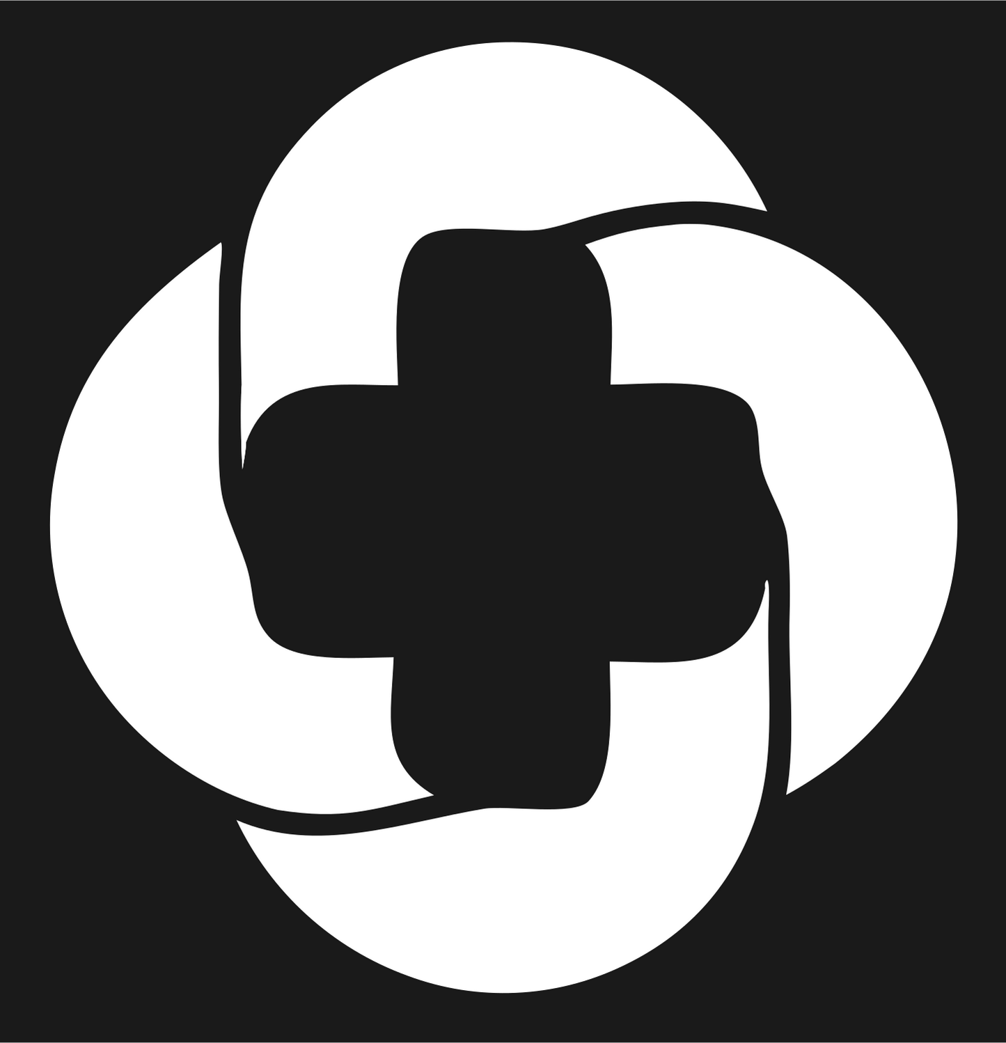 Rotating Orbit Cross Badge #1a1a1a/#ffffff