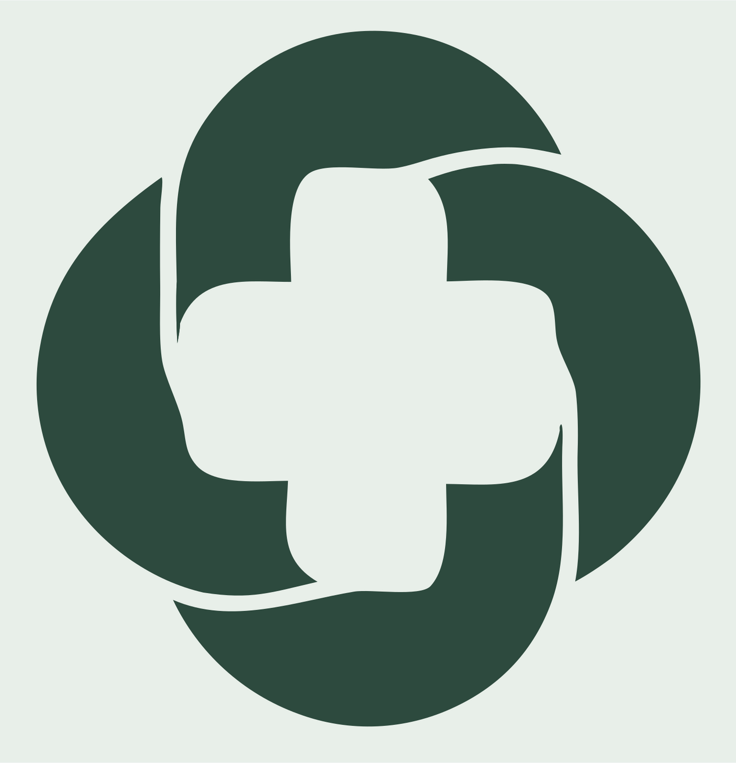 Rotating Orbit Cross Badge #e8efe9/#2d4a3e