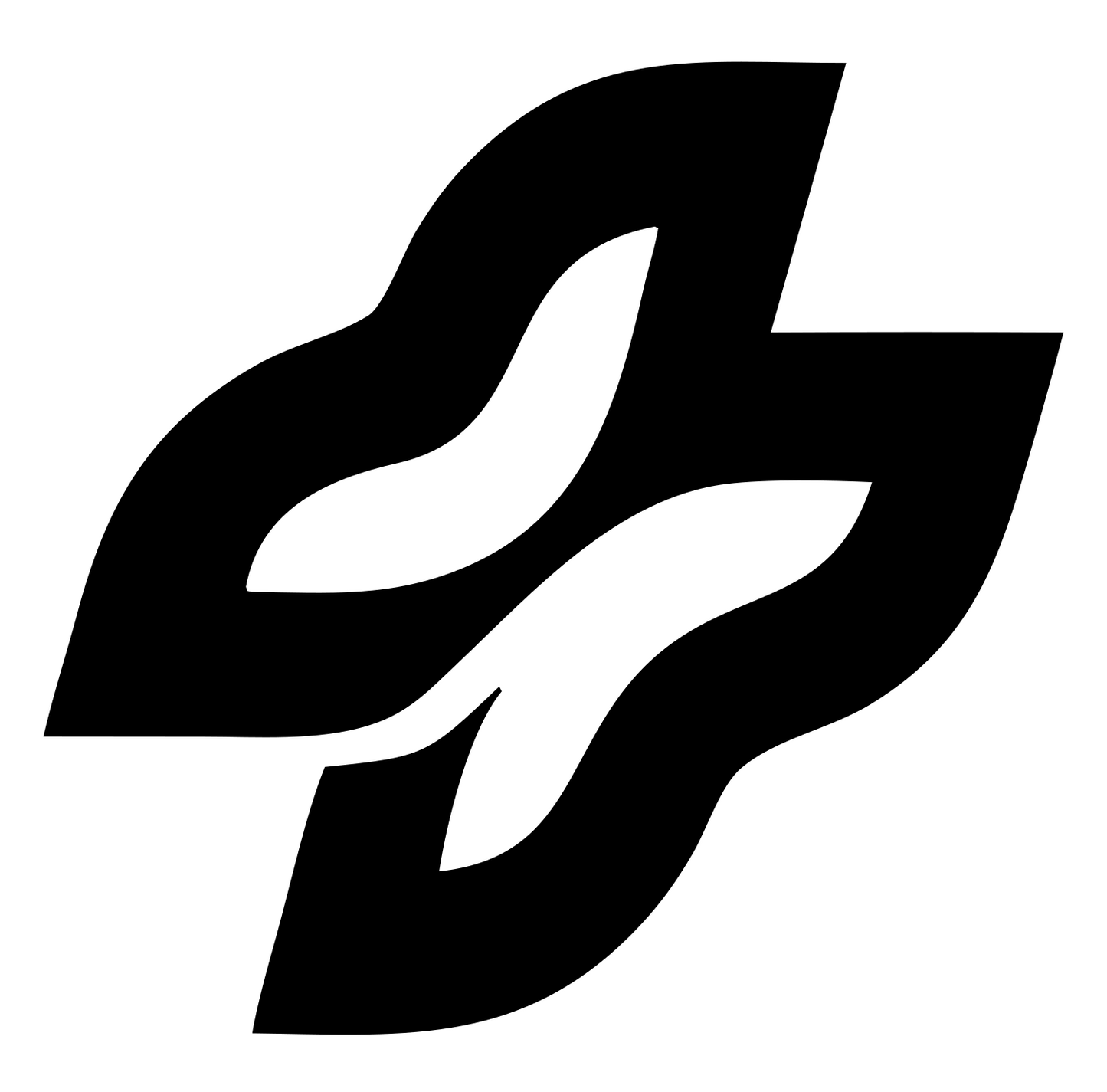 Twisted Ribbon Cross Mark #ffffff/#000000