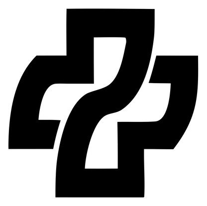 Twisted Cross Negative Space Mark #ffffff/#000000