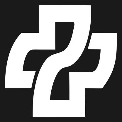 Twisted Cross Negative Space Mark #1a1a1a/#ffffff