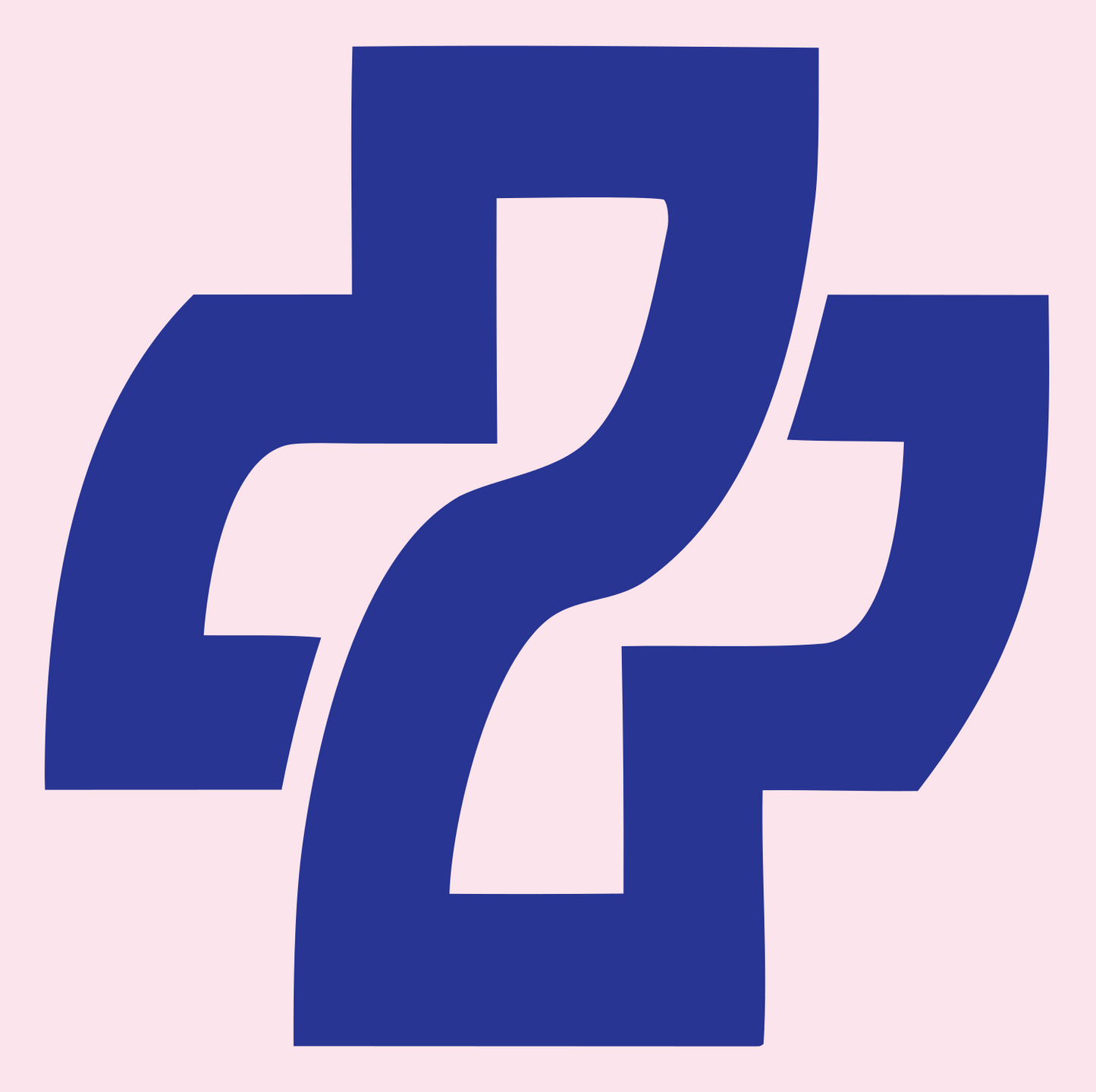 Twisted Cross Negative Space Mark #fce4ec/#283593