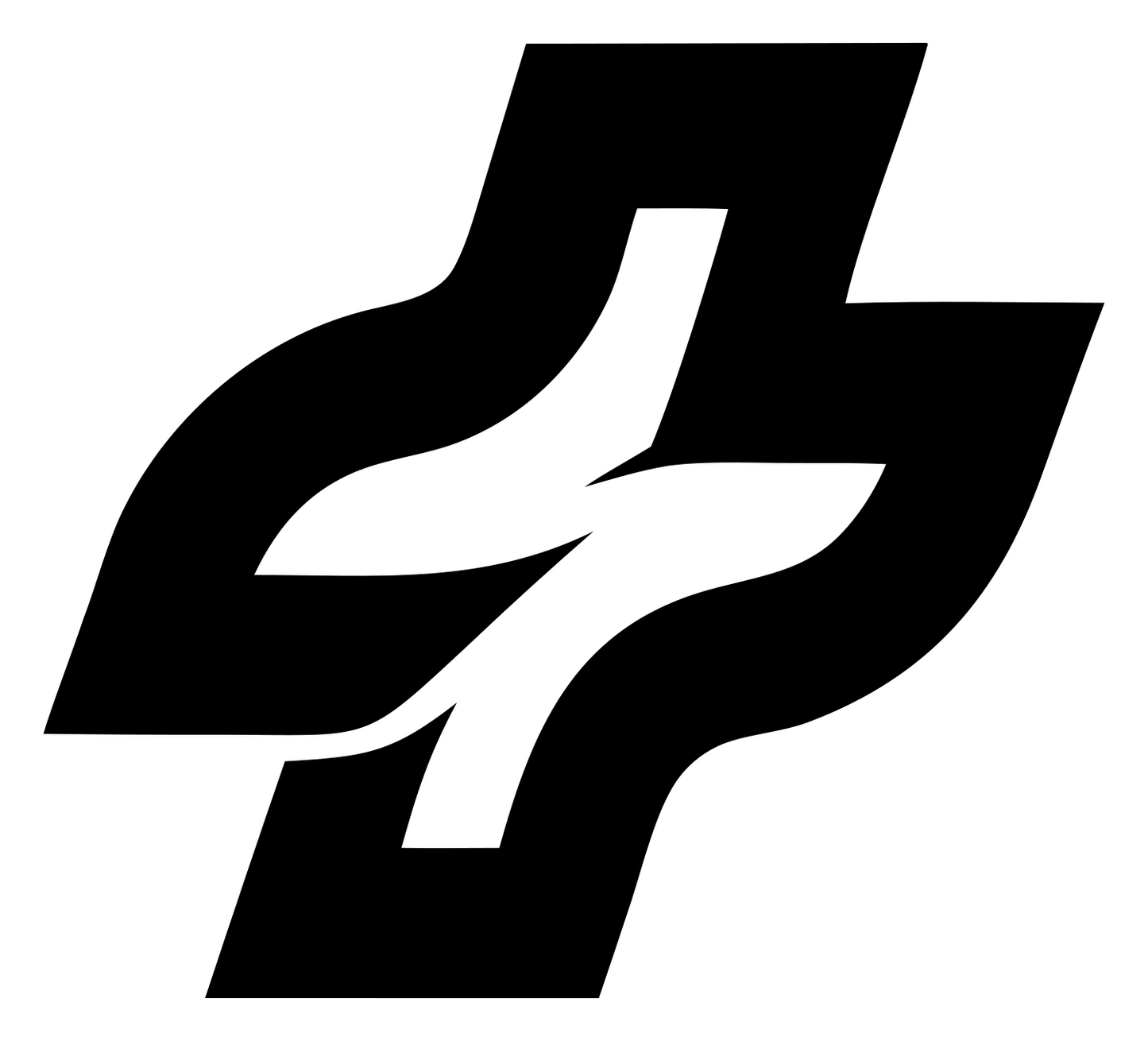 Dynamic Wave Cross Logo #ffffff/#000000