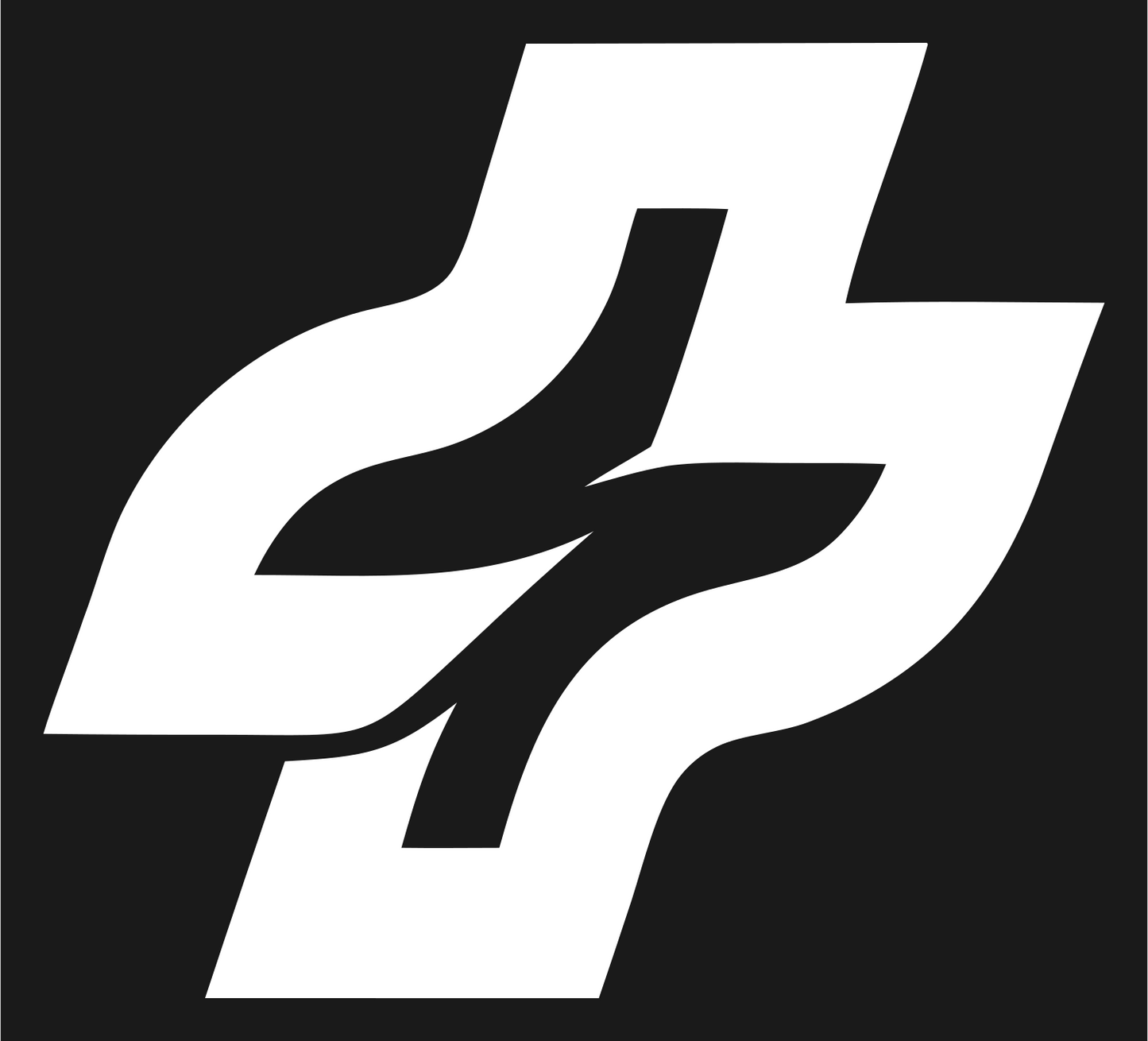 Dynamic Wave Cross Logo #1a1a1a/#ffffff