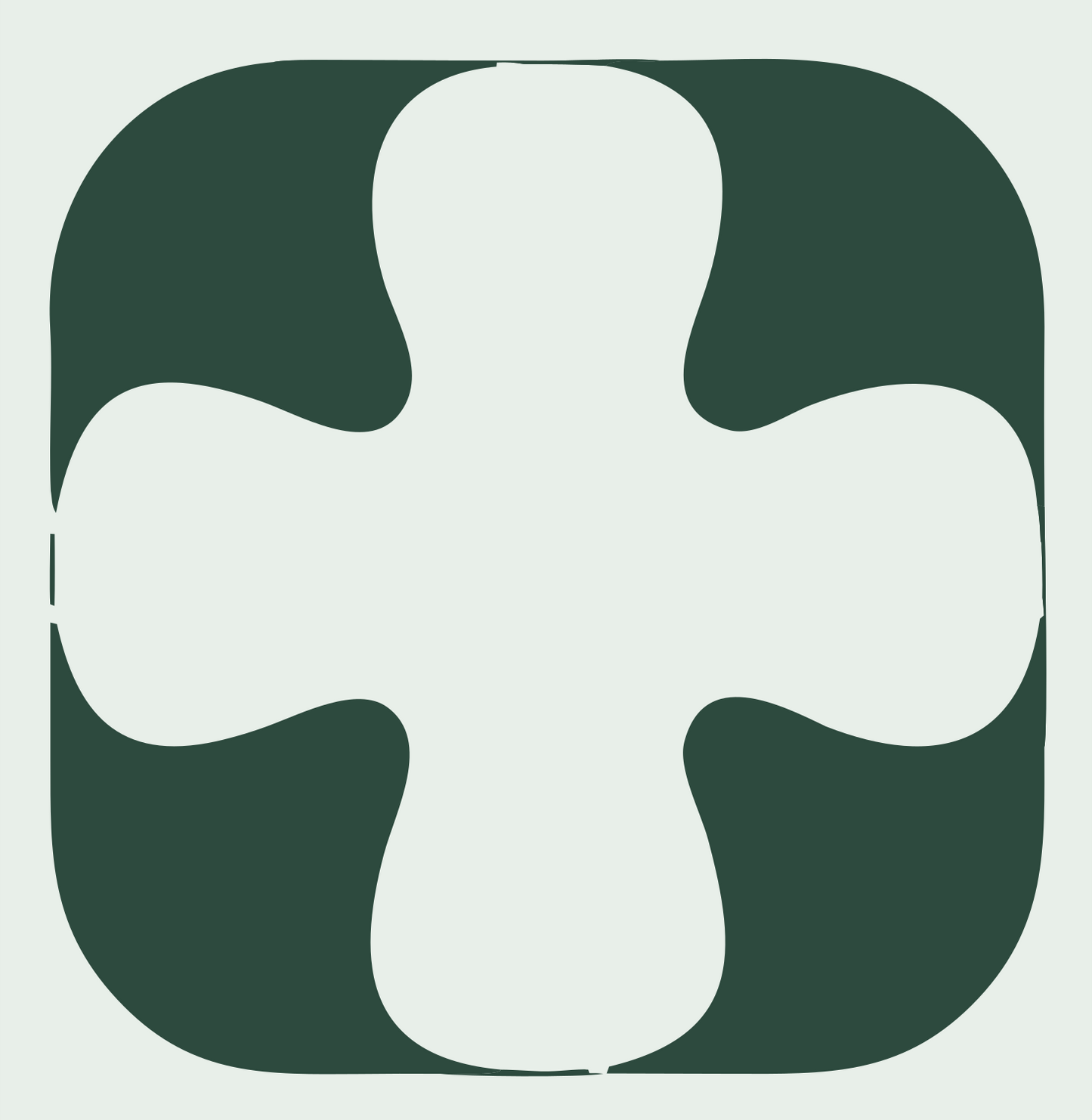Negative Space Rounded Cross Badge #e8efe9/#2d4a3e