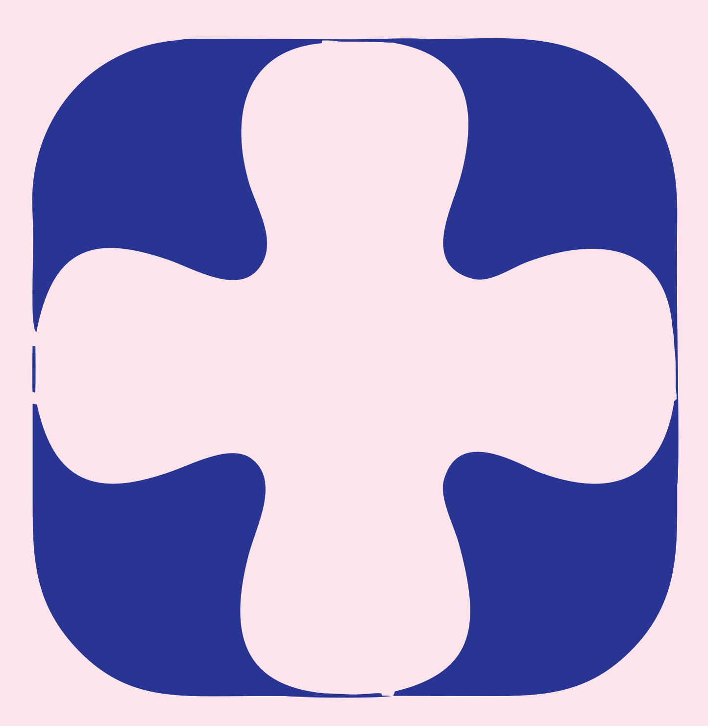 Negative Space Rounded Cross Badge #fce4ec/#283593