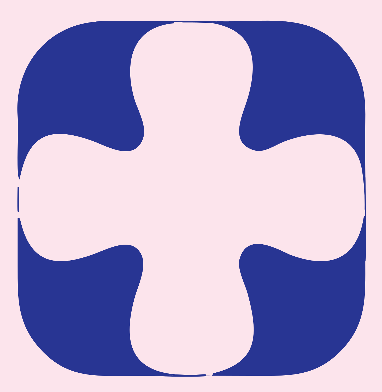 Negative Space Rounded Cross Badge #fce4ec/#283593