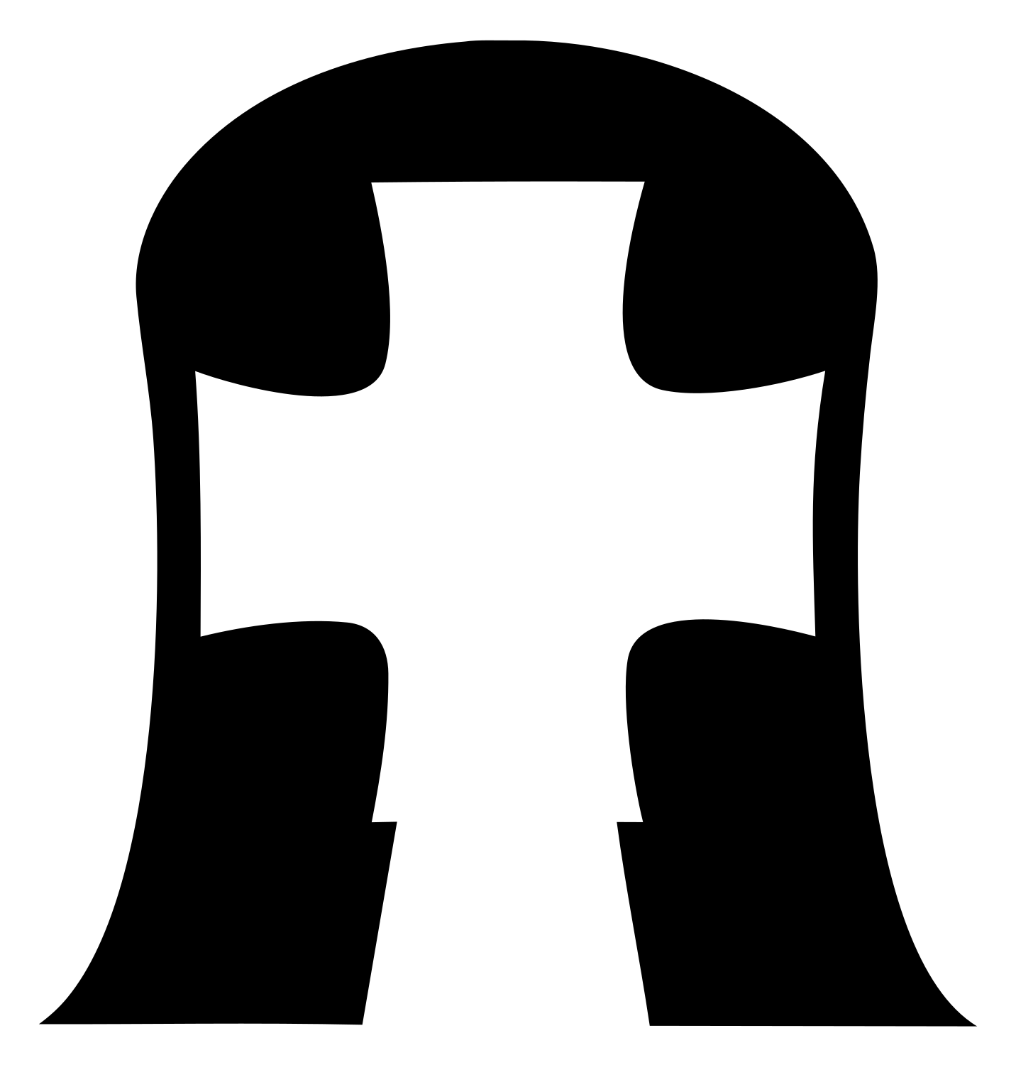 Negative Space Arch Cross Logo #ffffff/#000000
