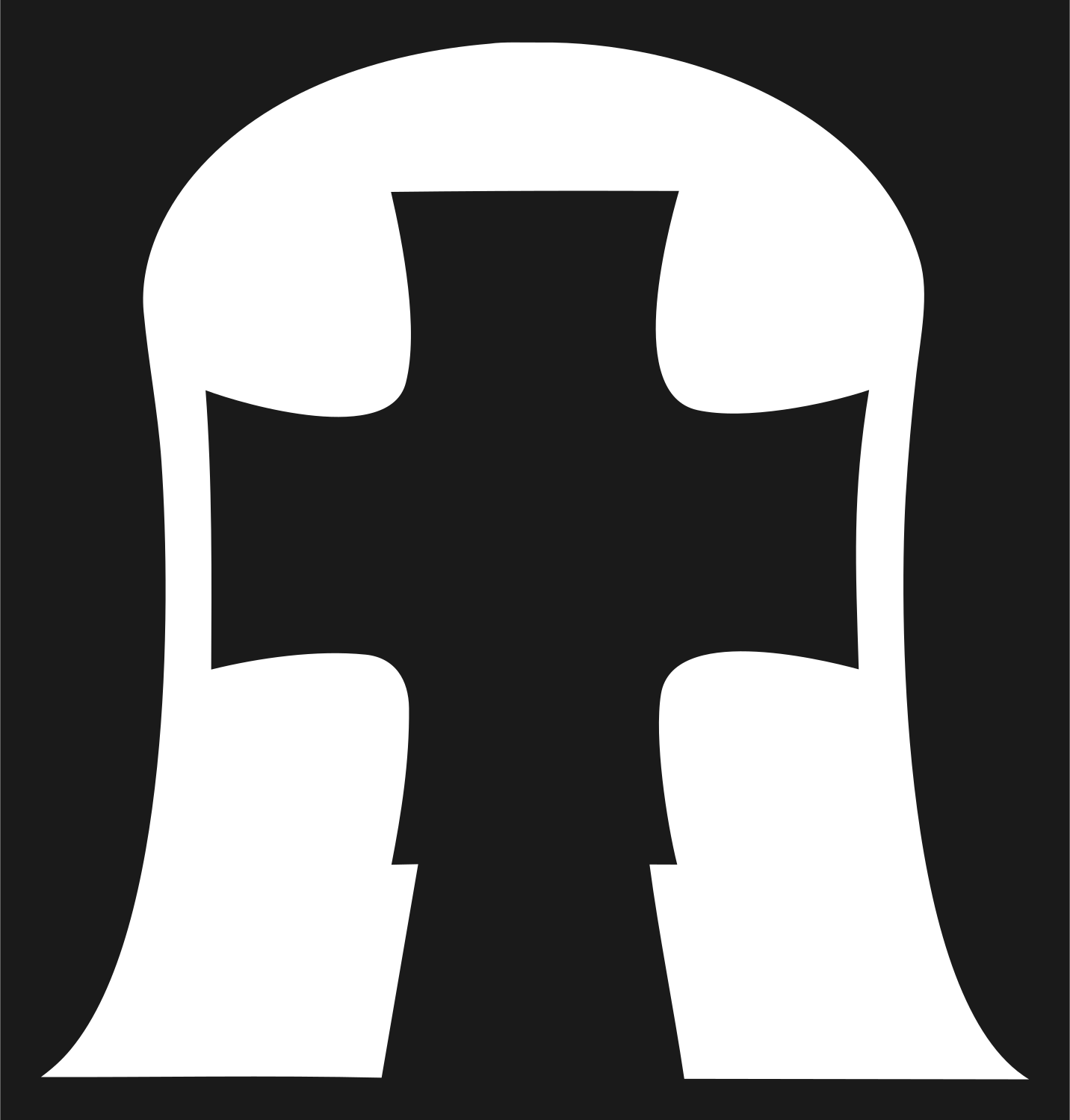 Negative Space Arch Cross Logo #1a1a1a/#ffffff