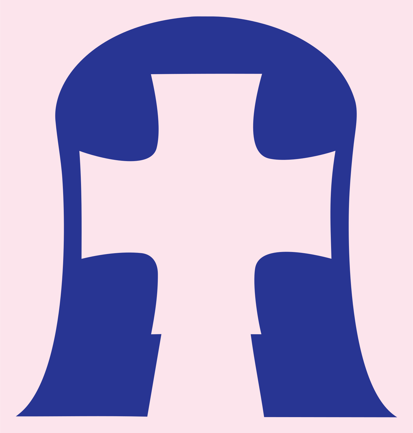 Negative Space Arch Cross Logo #fce4ec/#283593