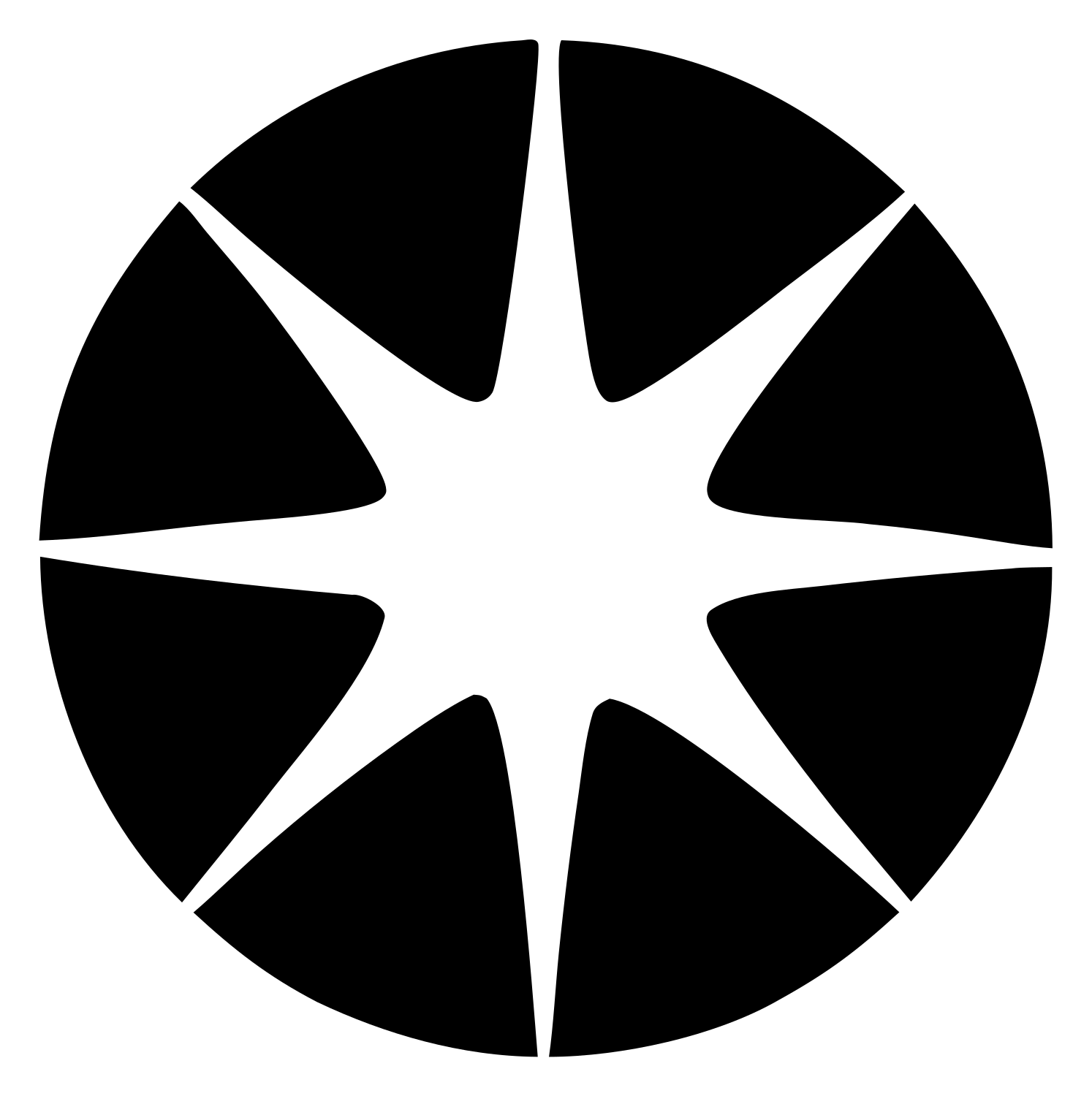 Negative Space Star Circle Badge #ffffff/#000000