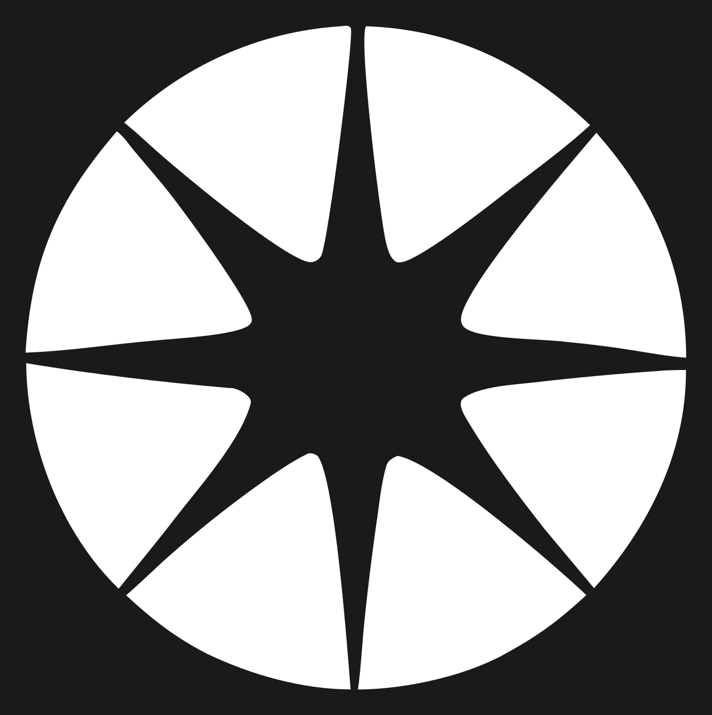 Negative Space Star Circle Badge #1a1a1a/#ffffff