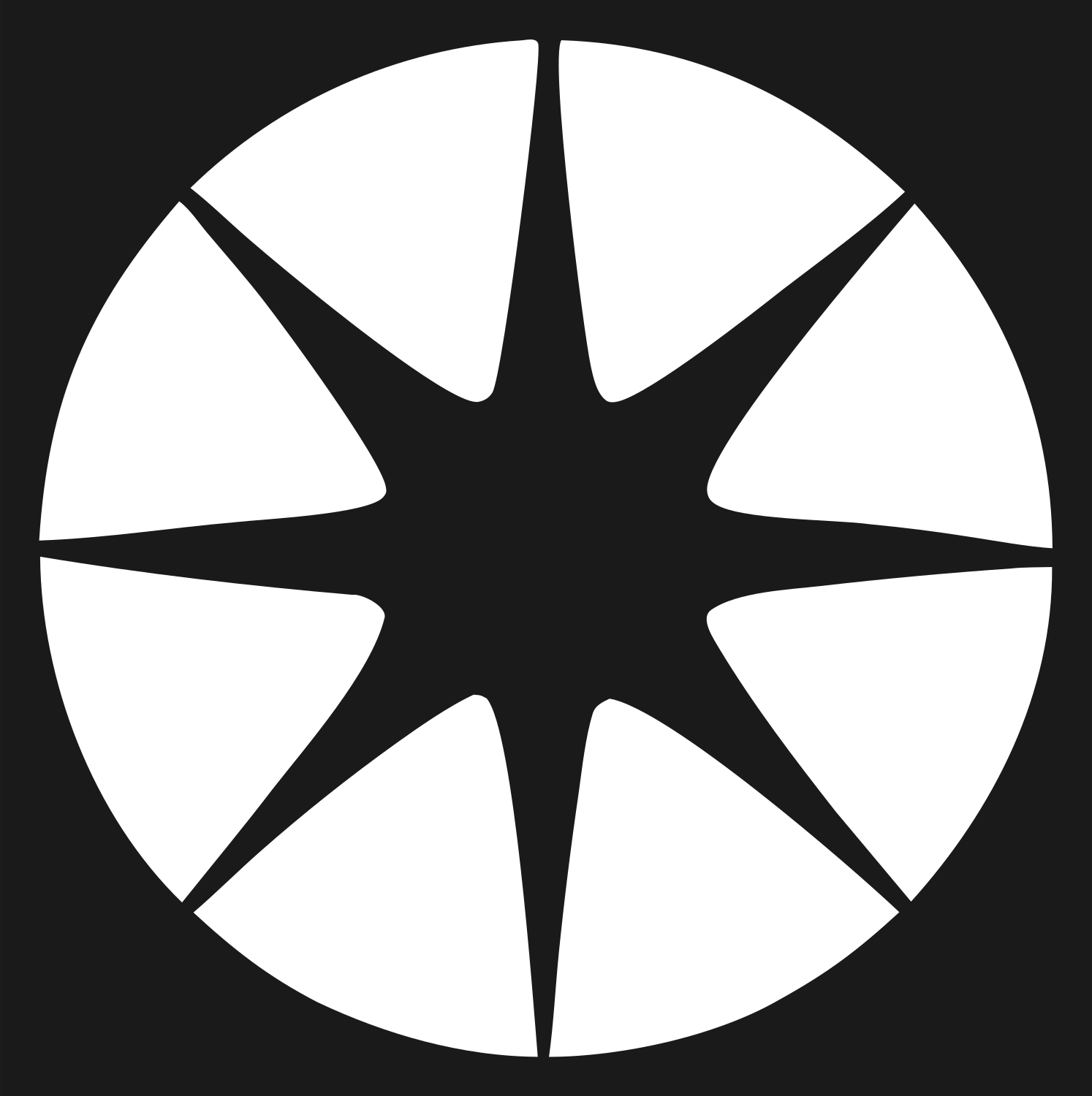 Negative Space Star Circle Badge #1a1a1a/#ffffff