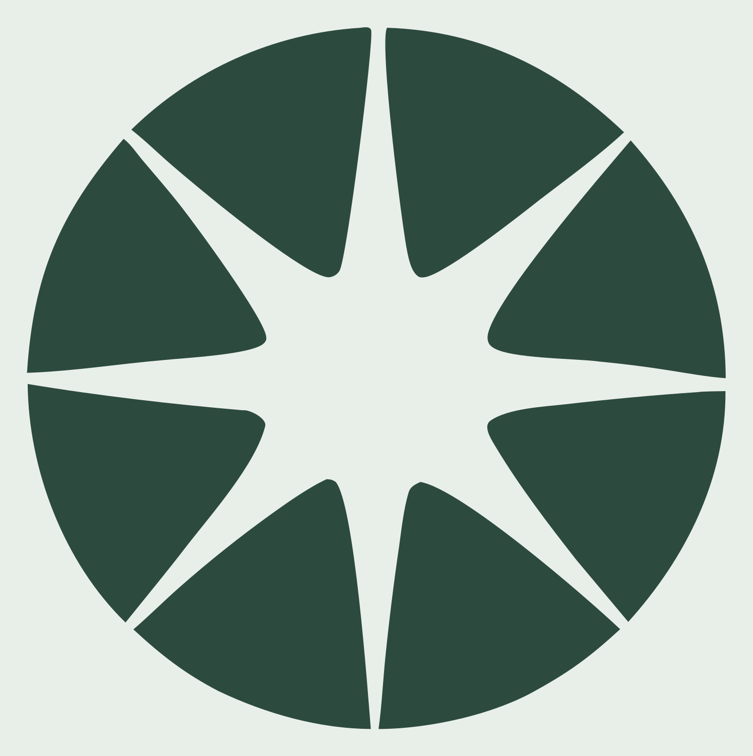 Negative Space Star Circle Badge #e8efe9/#2d4a3e