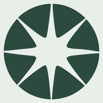 Negative Space Star Circle Badge #e8efe9/#2d4a3e