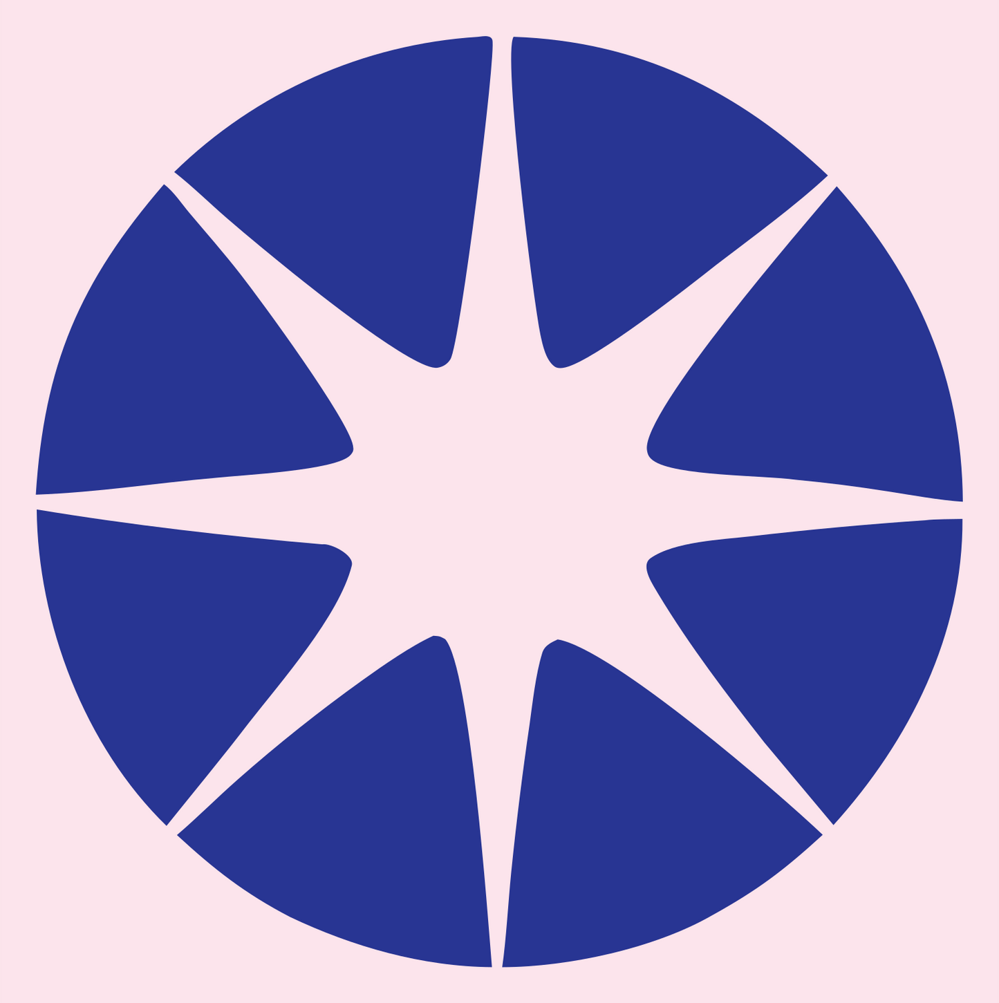 Negative Space Star Circle Badge #fce4ec/#283593