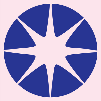 Negative Space Star Circle Badge #fce4ec/#283593