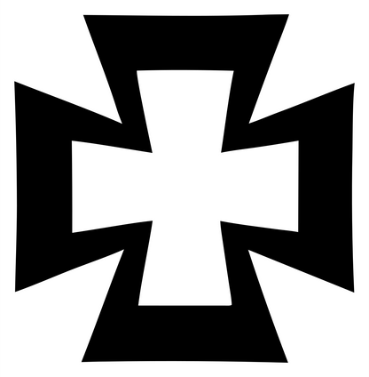 Negative Space Iron Cross Logo #ffffff/#000000