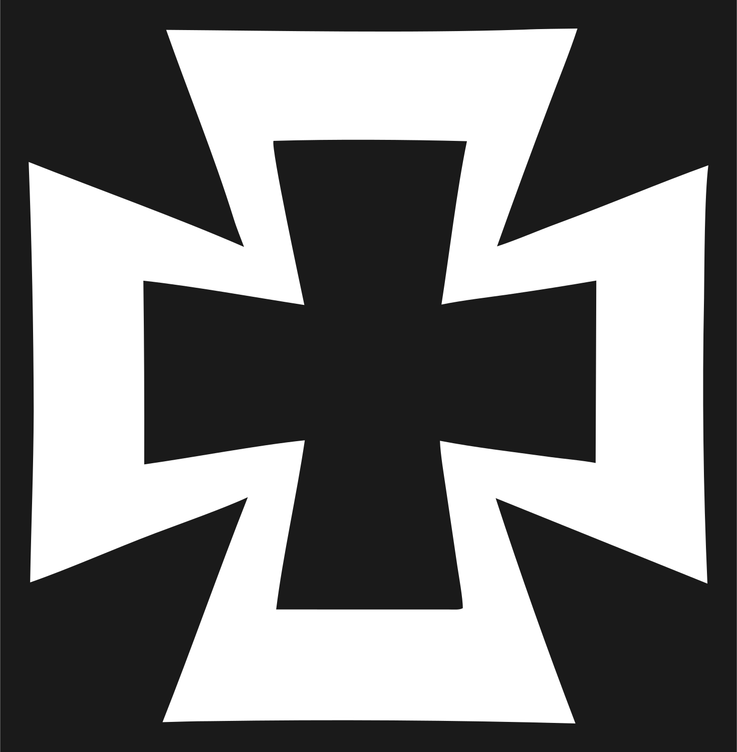 Negative Space Iron Cross Logo #1a1a1a/#ffffff