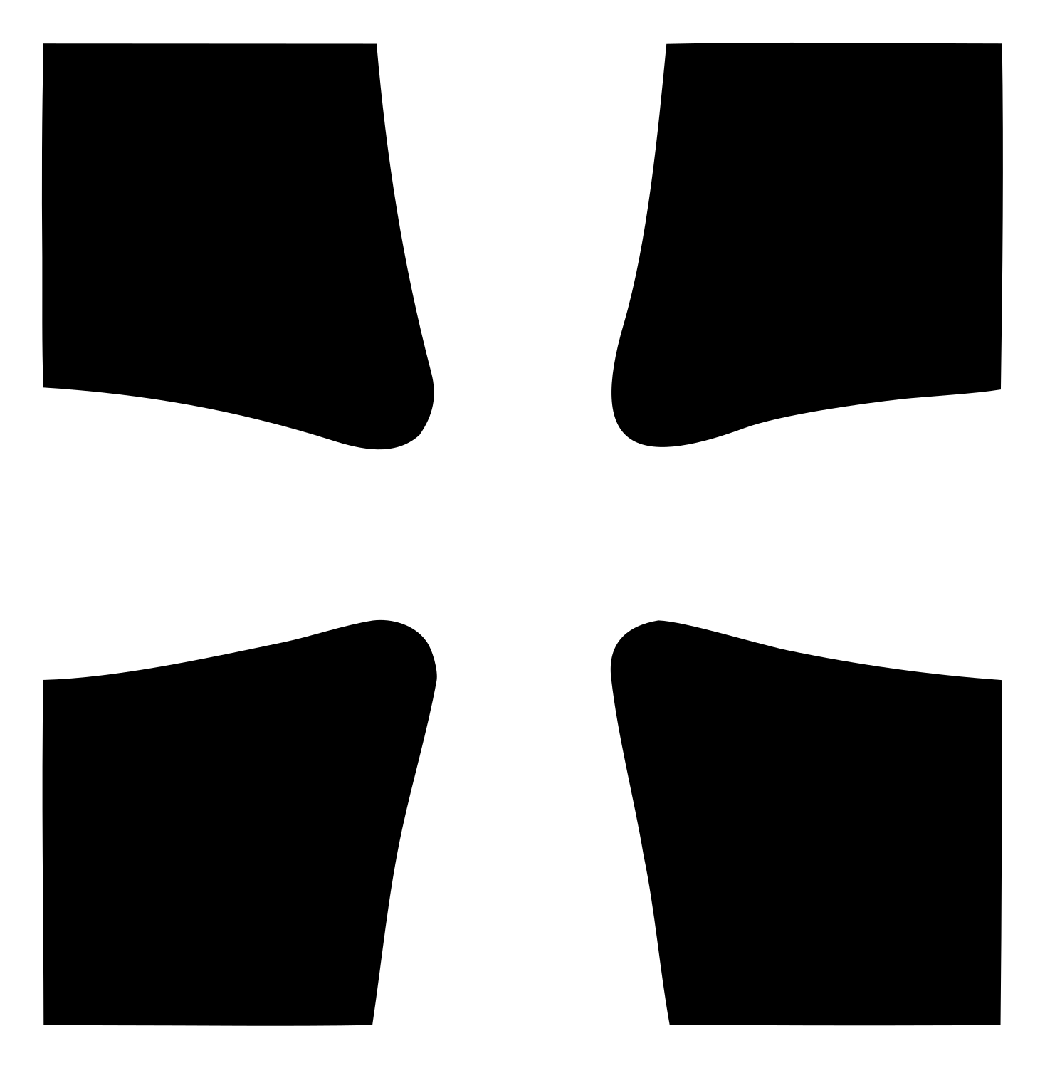 Negative Space Four-Corner Cross Mark #ffffff/#000000