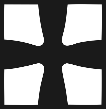 Negative Space Four-Corner Cross Mark #1a1a1a/#ffffff