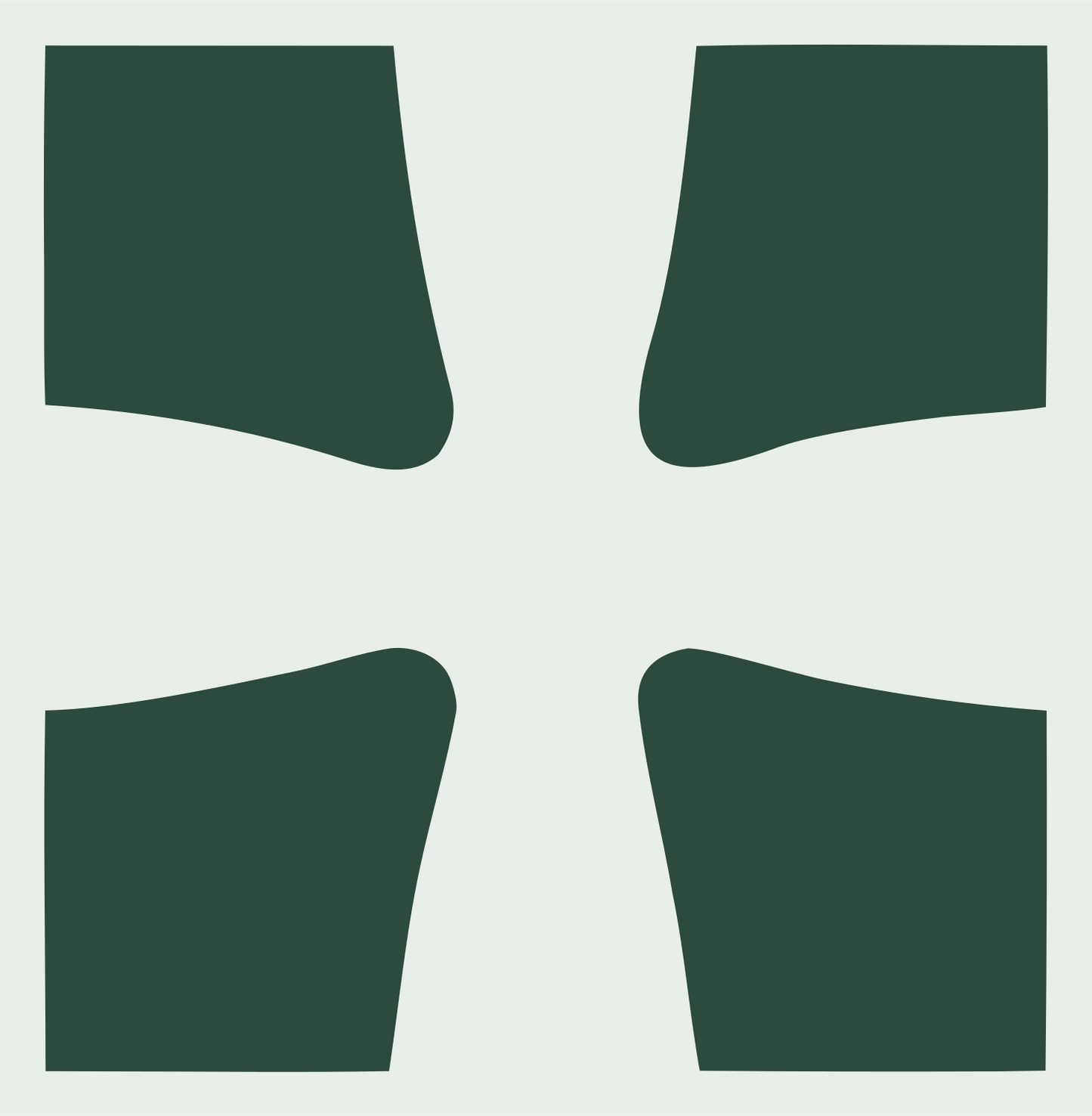 Negative Space Four-Corner Cross Mark #e8efe9/#2d4a3e