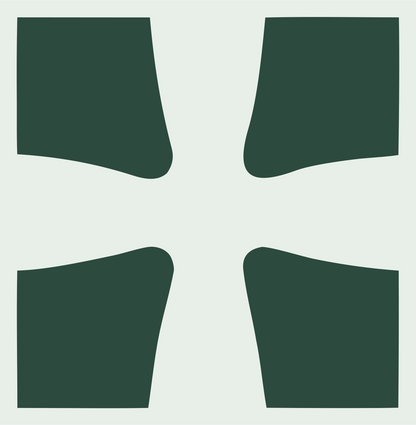 Negative Space Four-Corner Cross Mark #e8efe9/#2d4a3e
