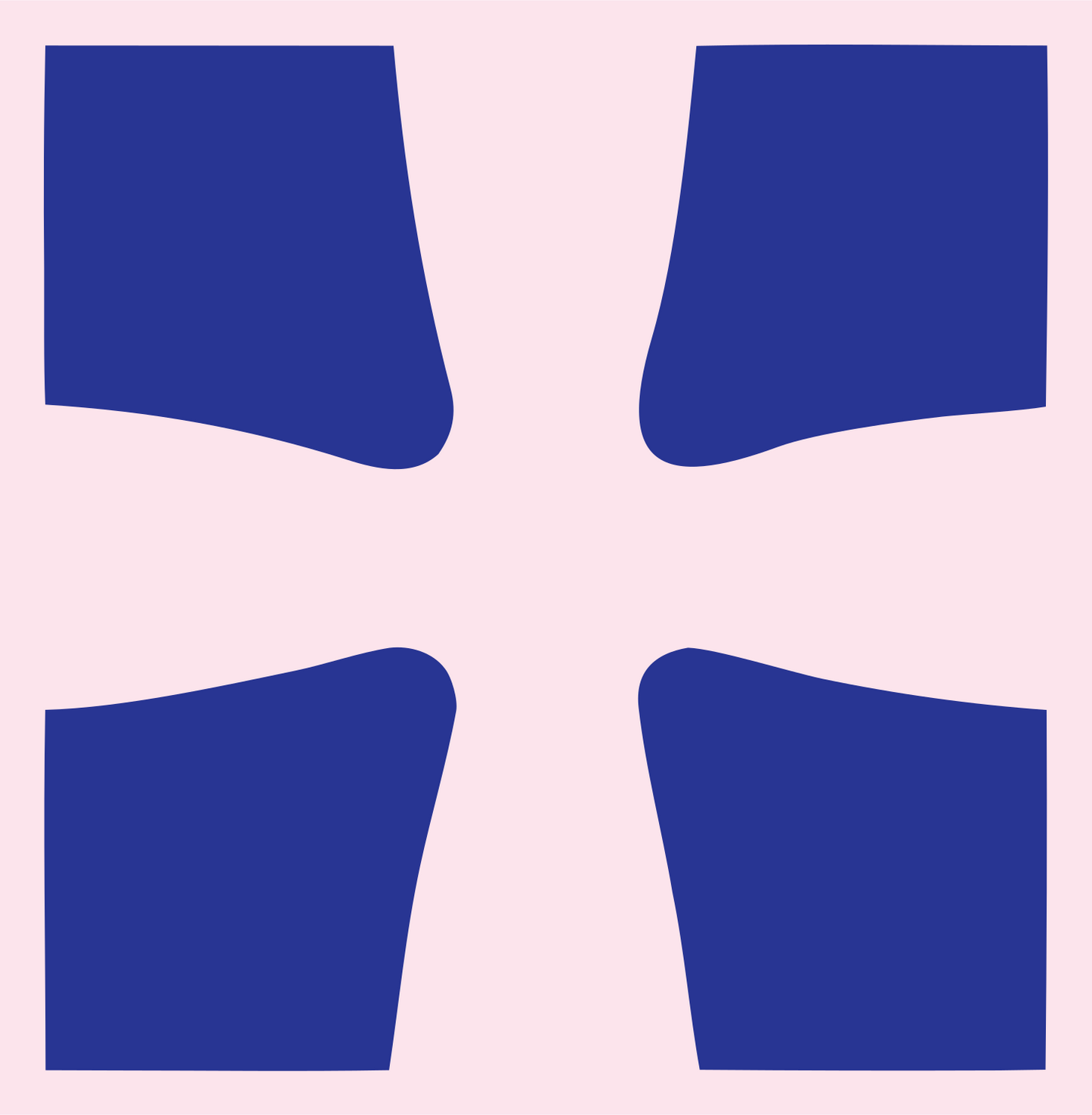 Negative Space Four-Corner Cross Mark #fce4ec/#283593