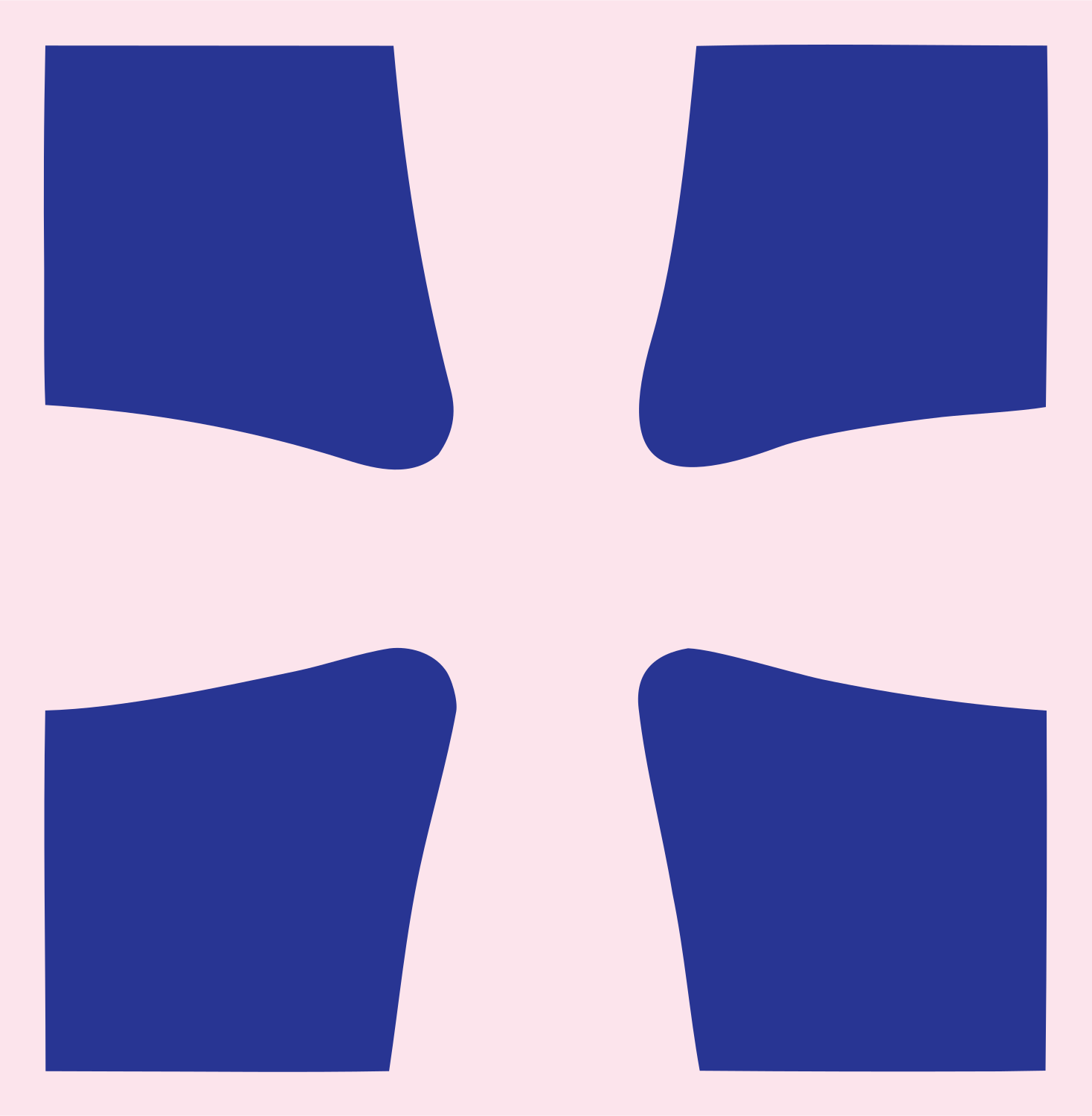 Negative Space Four-Corner Cross Mark #fce4ec/#283593