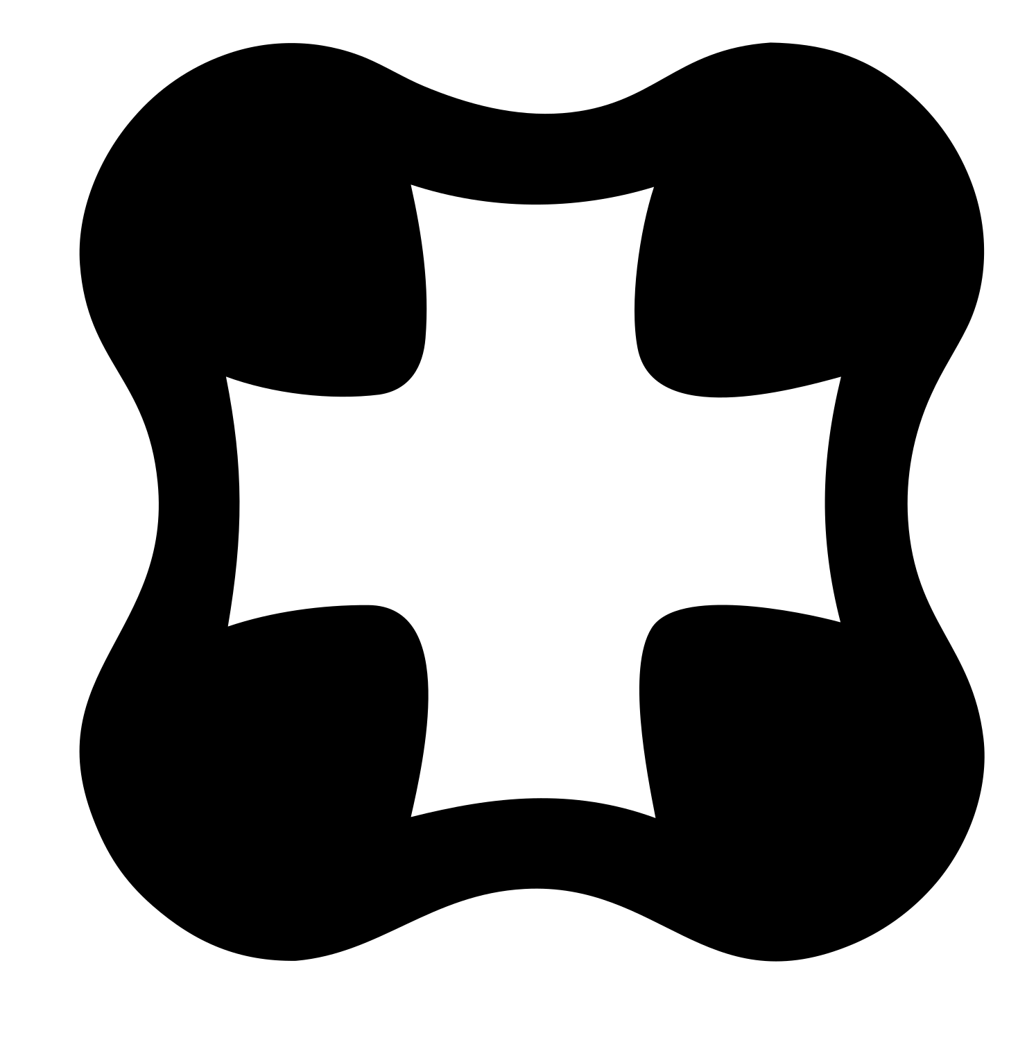 Negative Space Cross Clover Mark #ffffff/#000000