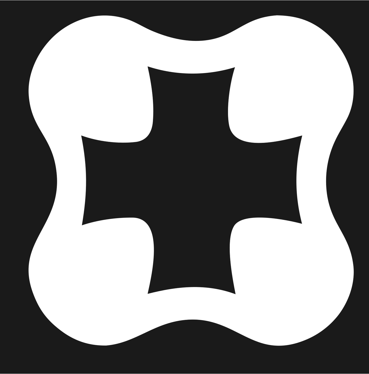 Negative Space Cross Clover Mark #1a1a1a/#ffffff