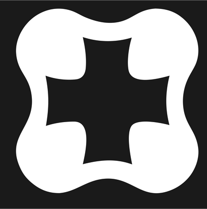 Negative Space Cross Clover Mark #1a1a1a/#ffffff