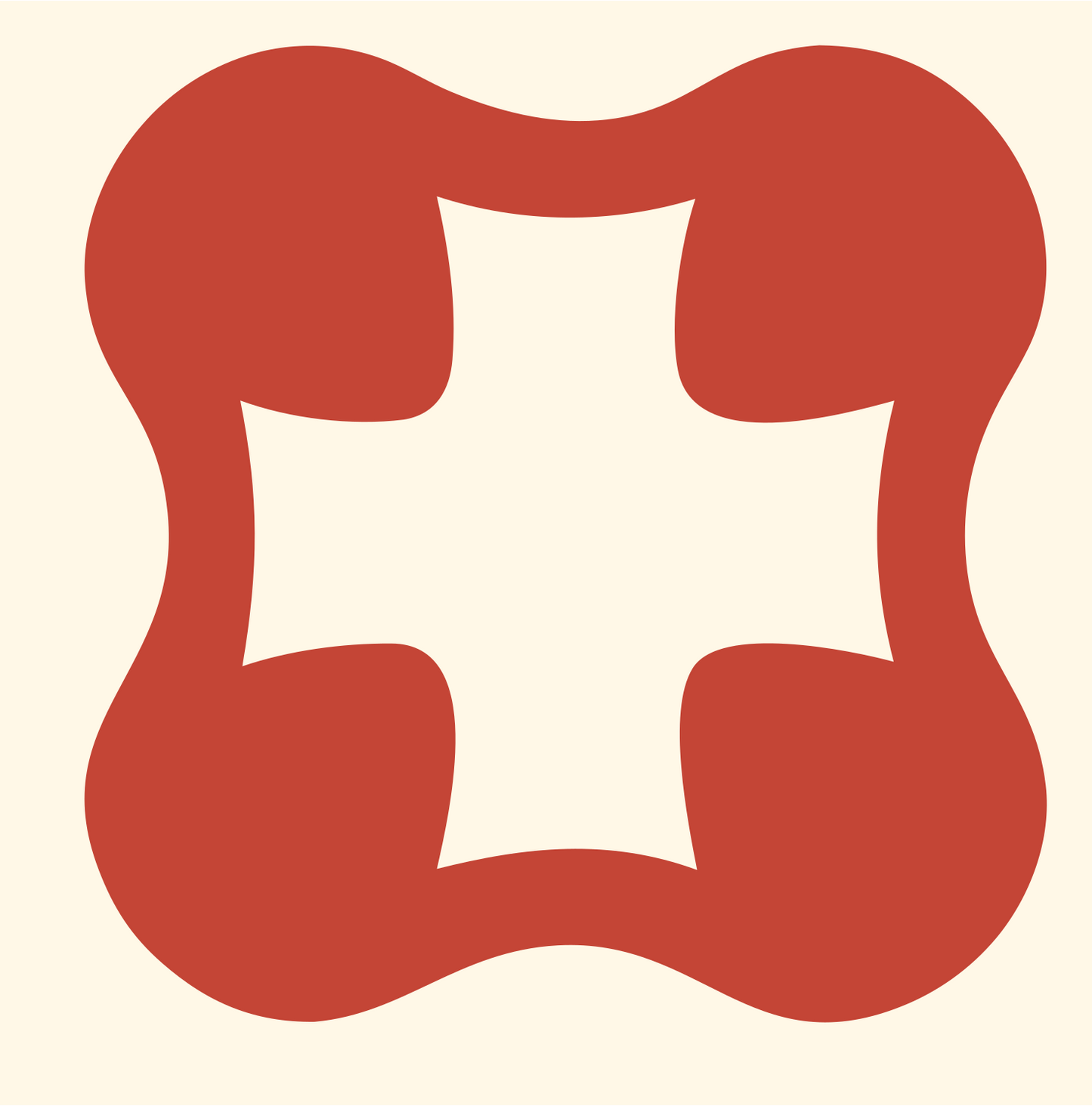 Negative Space Cross Clover Mark #fff8e7/#c44536