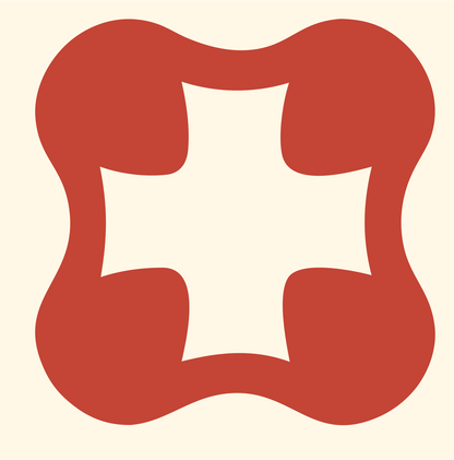 Negative Space Cross Clover Mark #fff8e7/#c44536