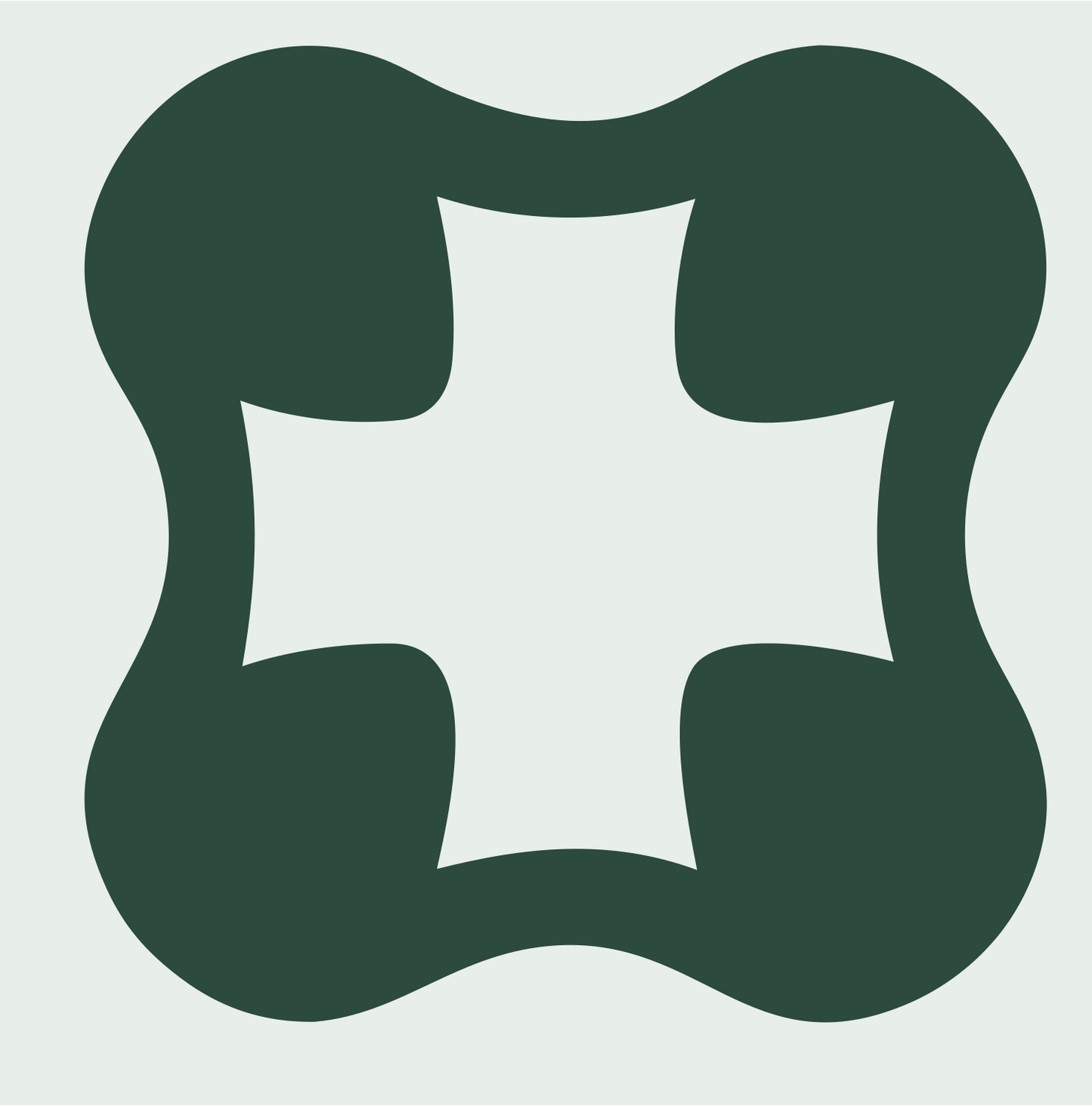 Negative Space Cross Clover Mark #e8efe9/#2d4a3e