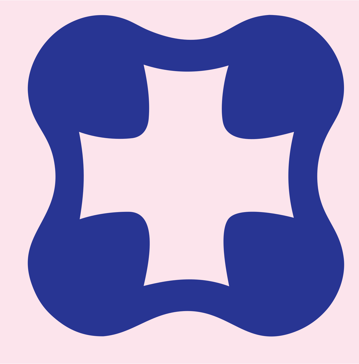 Negative Space Cross Clover Mark #fce4ec/#283593