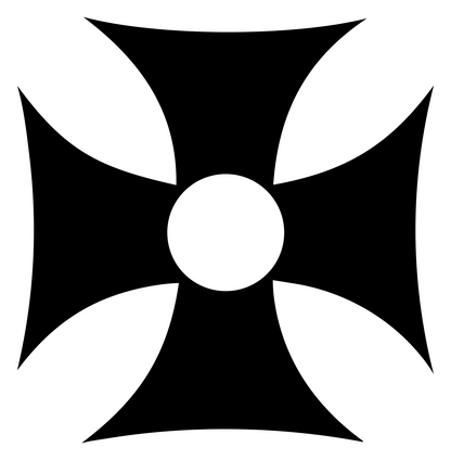 Maltese Cross Circle Crest #ffffff/#000000