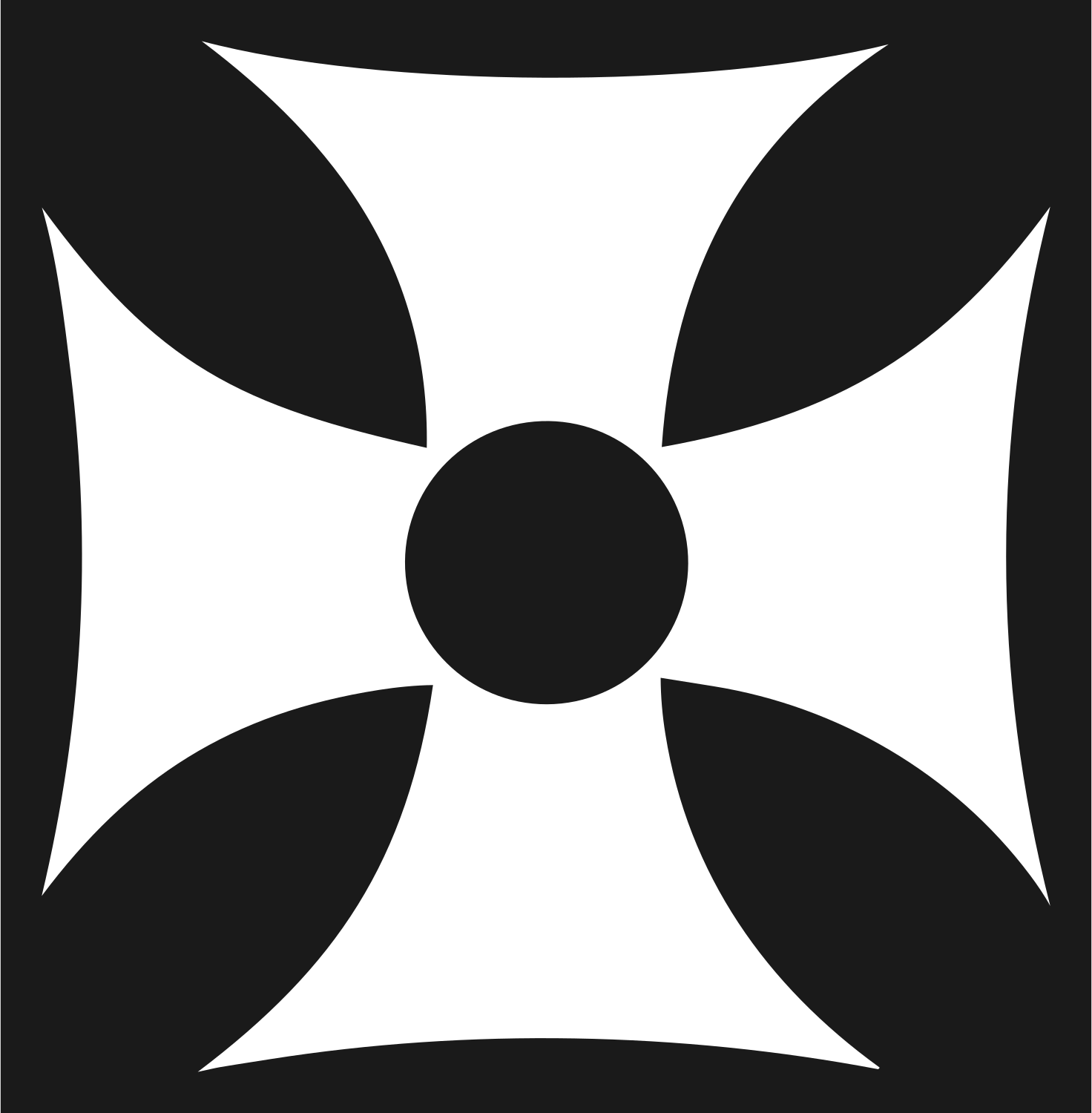 Maltese Cross Circle Crest #1a1a1a/#ffffff