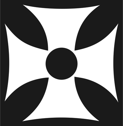 Maltese Cross Circle Crest #1a1a1a/#ffffff