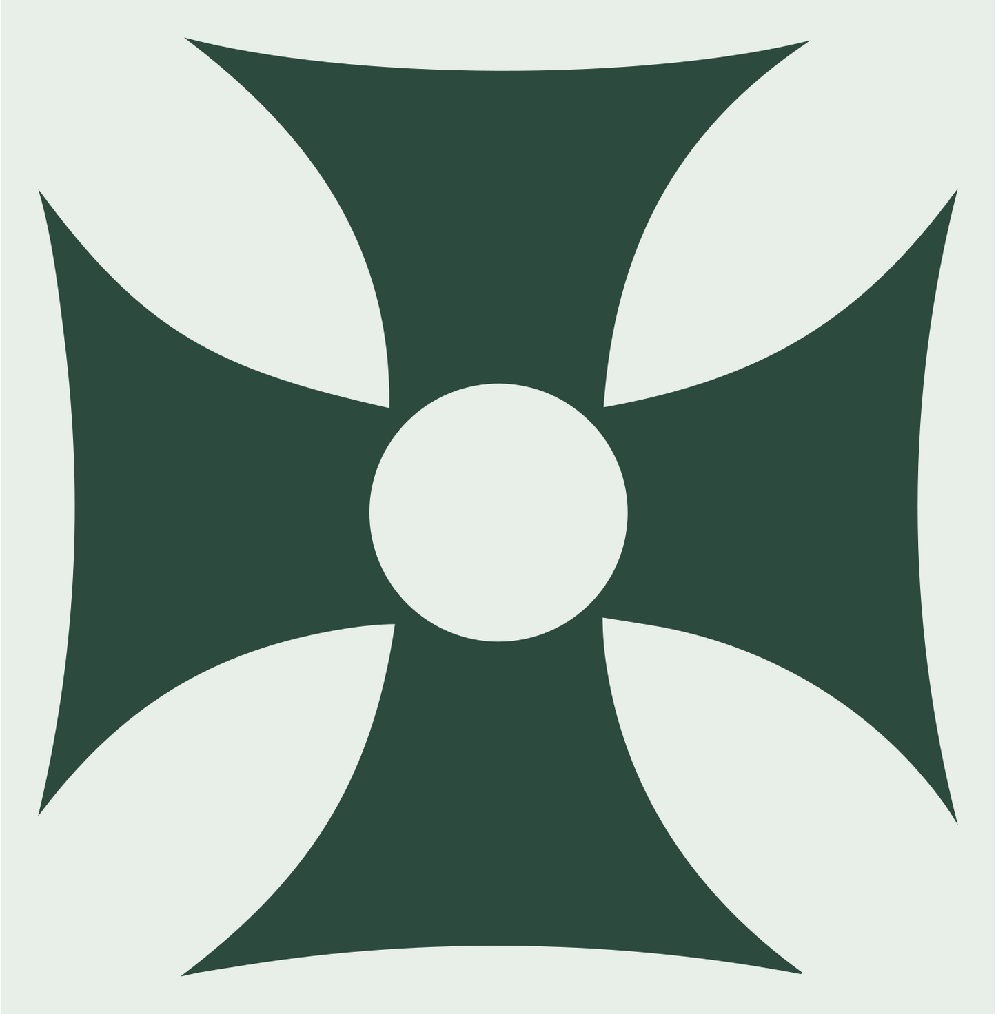 Maltese Cross Circle Crest #e8efe9/#2d4a3e