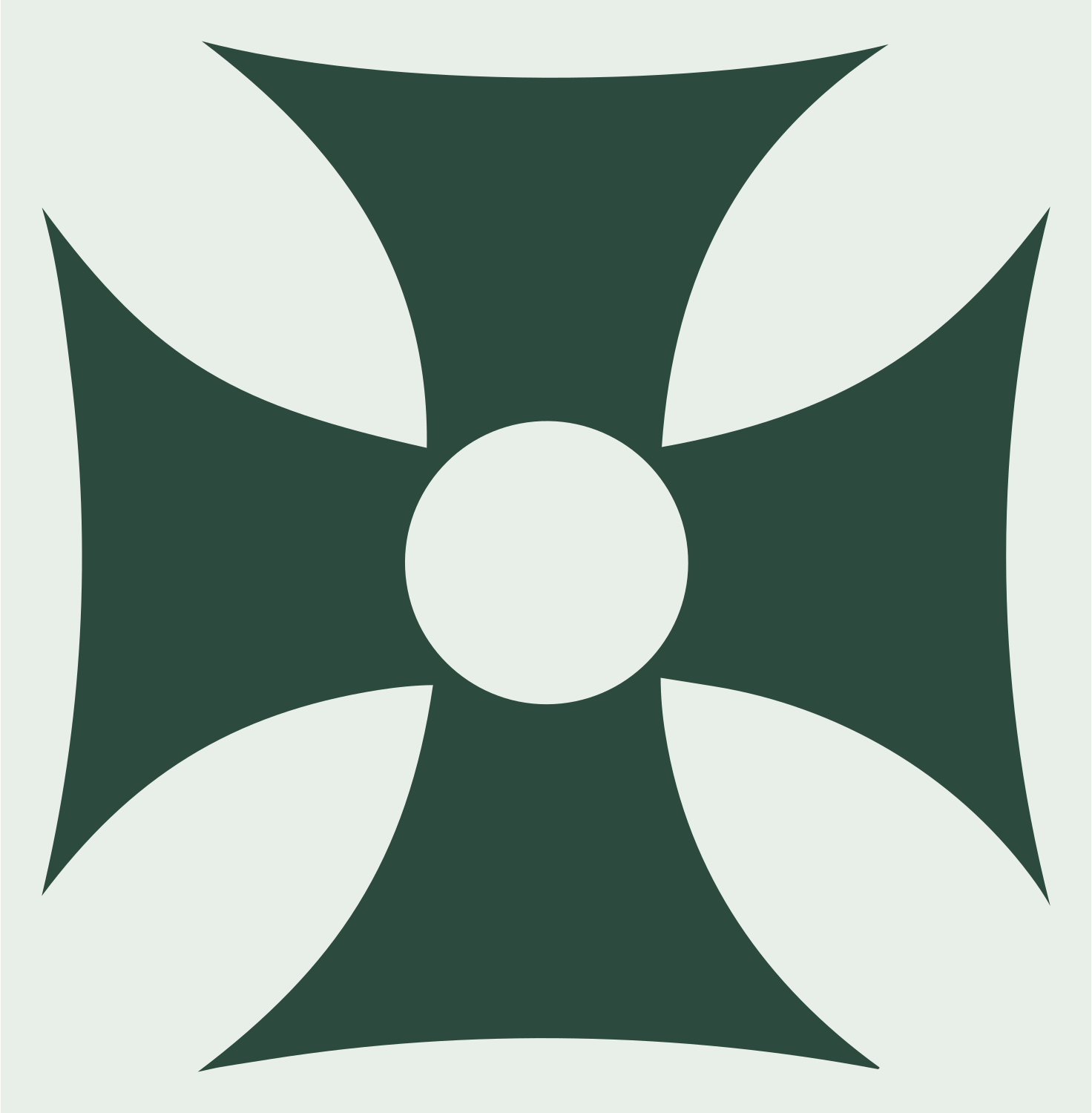 Maltese Cross Circle Crest #e8efe9/#2d4a3e