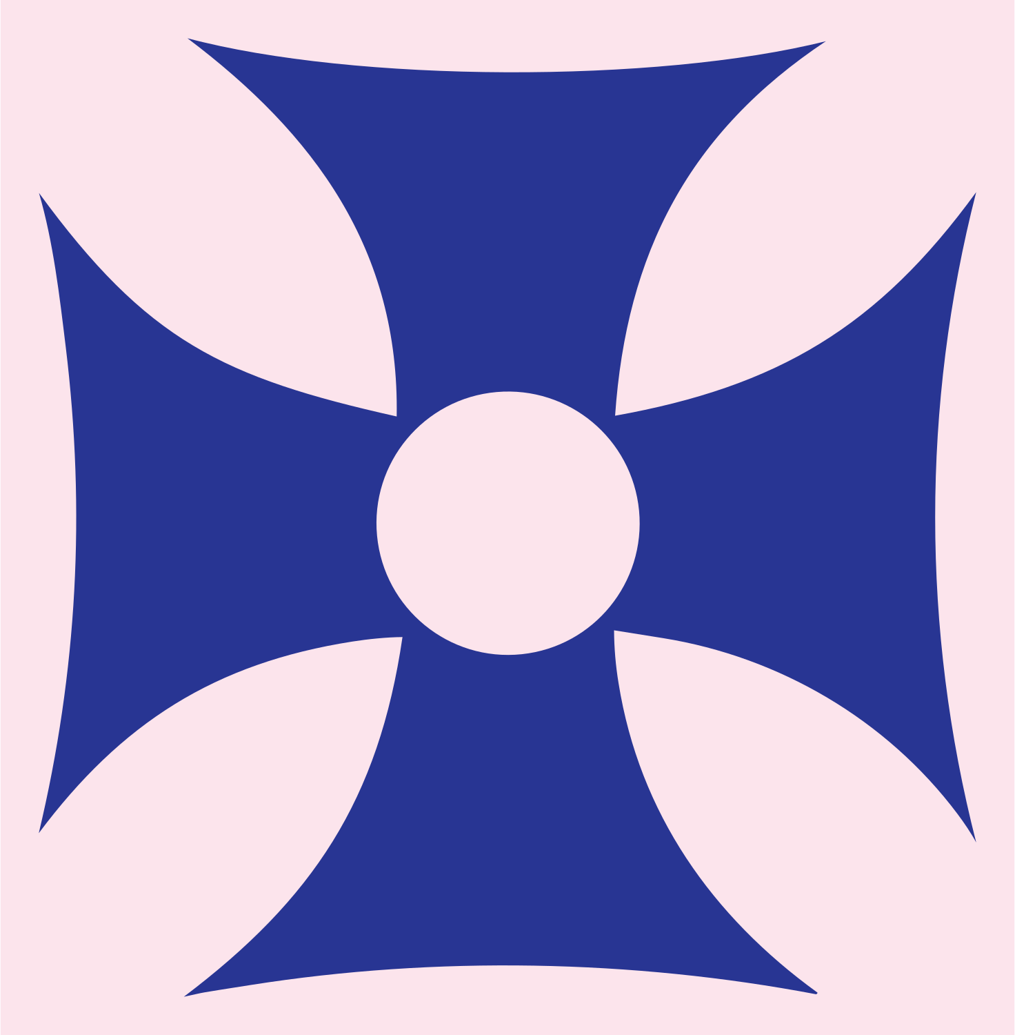 Maltese Cross Circle Crest #fce4ec/#283593