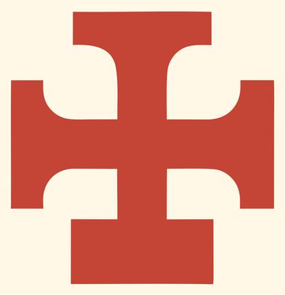 Chunky Crosspatée Cross Emblem #fff8e7/#c44536