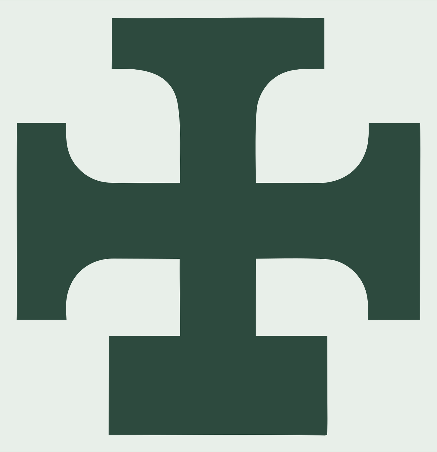 Chunky Crosspatée Cross Emblem #e8efe9/#2d4a3e