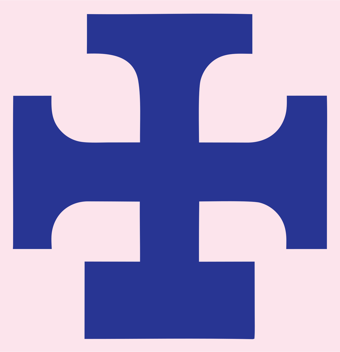 Chunky Crosspatée Cross Emblem #fce4ec/#283593