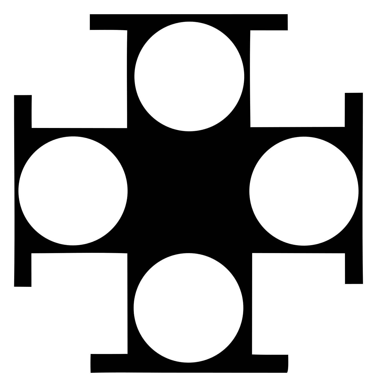 Chunky Circle Cross Emblem #ffffff/#000000